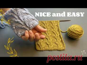 Нежный узор спицами ПО КРУГУ для весенних проектов (+СХЕМА)❤️ New knitting pattern