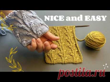 Нежный узор спицами ПО КРУГУ для весенних проектов (+СХЕМА)❤️ New knitting pattern