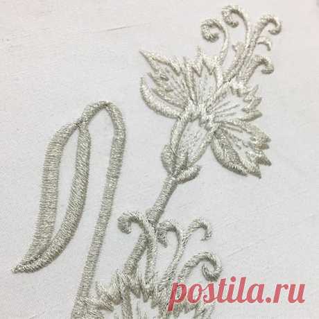 Humble beginnings... let the beading begin | #handembroidery #embroidery #design #metallic #threadwork #flower #tambour #beading #silvery #artisan #madebyhand #couture #dressmaking #bridalcouture #craftsmanship #wedding #embellishments  #dress #heirloom #custommade #luxury #bespoke