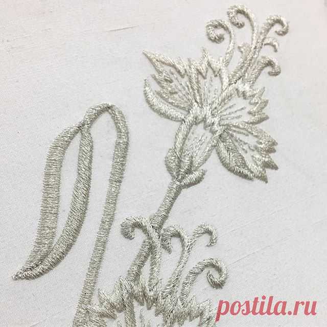 Humble beginnings... let the beading begin | #handembroidery #embroidery #design #metallic #threadwork #flower #tambour #beading #silvery #artisan #madebyhand #couture #dressmaking #bridalcouture #craftsmanship #wedding #embellishments  #dress #heirloom #custommade #luxury #bespoke