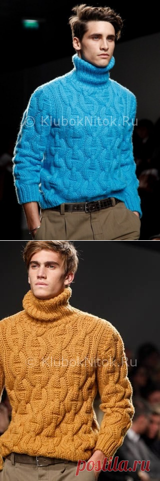Шикарный свитер Hermes Fall-Winter | Вязание мужское | Вязание спицами и крючком. Схемы вязания.