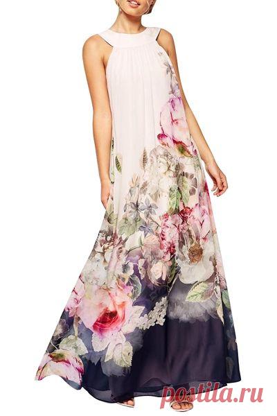 Floral Round Neck Sleeveless Maxi Dress: Maxi Dresses | ZAFUL