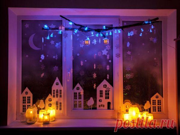Как красиво украсить окно к Новому году | Журнал Ярмарки Мастеров