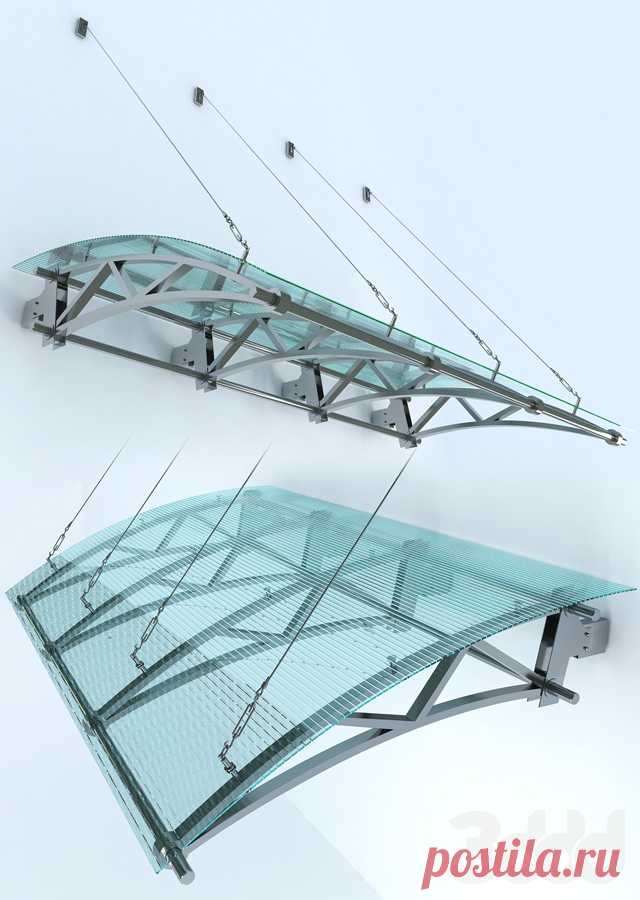 козырек, навес - Элемент фасада - 3D Модель Доступна для скачивания, Платформа: 3dsMax 2011 + obj, Рендер: Vray
