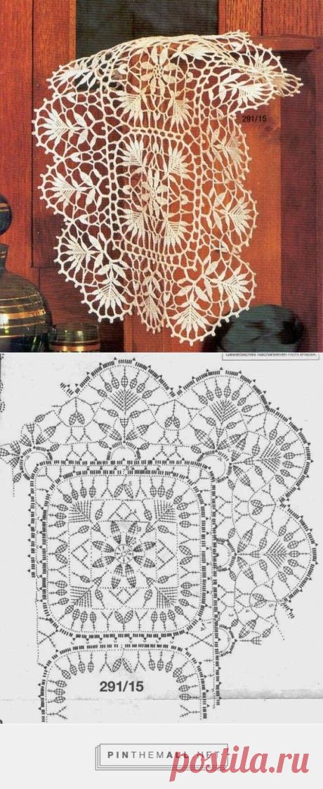 (3) Delicate crochet lace. Doily Nr 291/15, with chart | Dantel