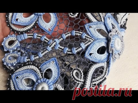 Веточка крючком. Ирландское кружево. Елена Захарьина