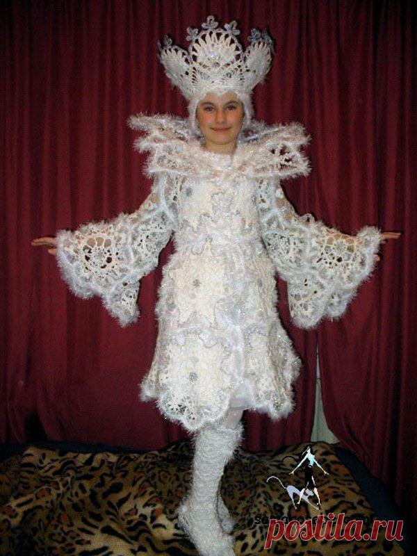 Снежная королева. Карнавальный костюм крючком. Мастер-класс