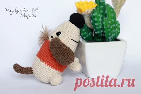 PDF Сиропчик крючком. FREE crochet pattern; Аmigurumi doll patterns. Амигуруми схемы и описания на русском. Вязаные игрушки и поделки своими руками  #amimore - Собака, пёс, собачка, щенок, пёсик, dog, puppy, cachorro, perro, cachorrinho, chien, hund, welpe, pies, koira, koer, psa. Amigurumi doll pattern free; amigurumi patterns; amigurumi crochet; amigurumi crochet patterns; amigurumi patterns free; amigurumi today.
