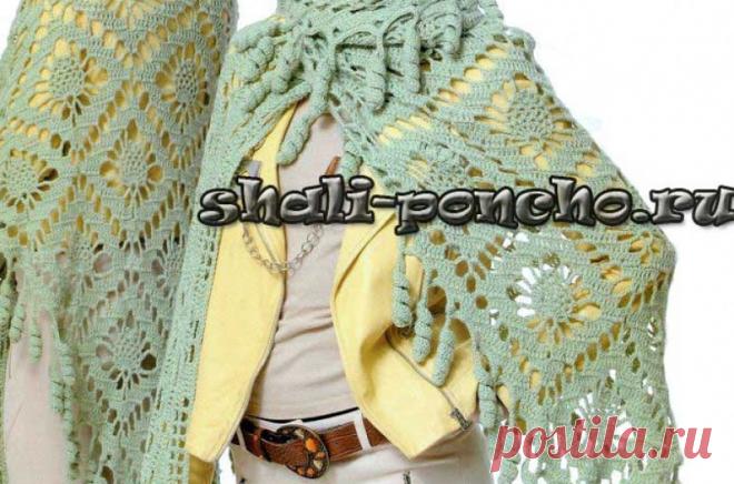 Шаль Ананасы в рамочках