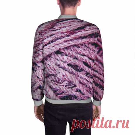 Мужской бомбер 3D Сиреневые нити - купить по цене 4230 руб в интернет-магазине Всемайки, арт 3652661