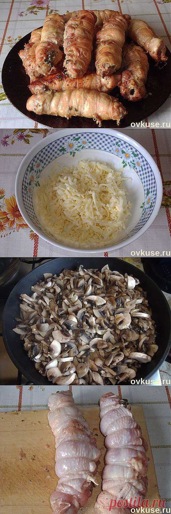 Куриные рулеты с грибами - Простые рецепты Овкусе.ру