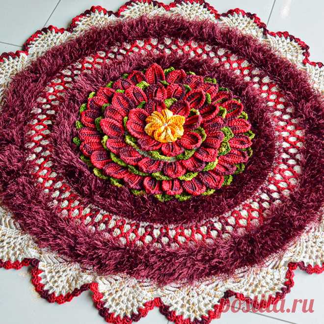 Симпатичные коврики для дома. 7 вариантов крючком