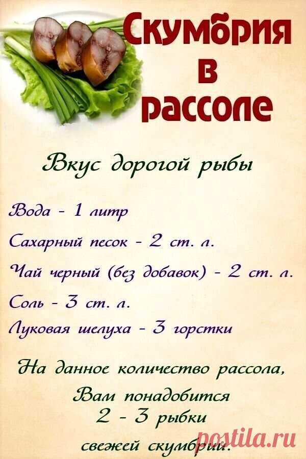 Предлагаем Вам рецепт скумбрии в рассоле.

Рыбка получается очень вкусная, золотистого цвета. Рассол состоит из натуральных ингредиентов, без каких либо красителей.

Способ приготовления:

Рыбу разморозить, если Вы купили замороженную, удалить внутренности и голову ( если решите готовить с головой, удалите жабры)

Приготовьте рассол: все ингредиенты смешайте и прокипятите в течении 5 минут.

Дайте время рассолу остыть, не снимая крышки.

Разделанную рыбу сложите в банку и ...