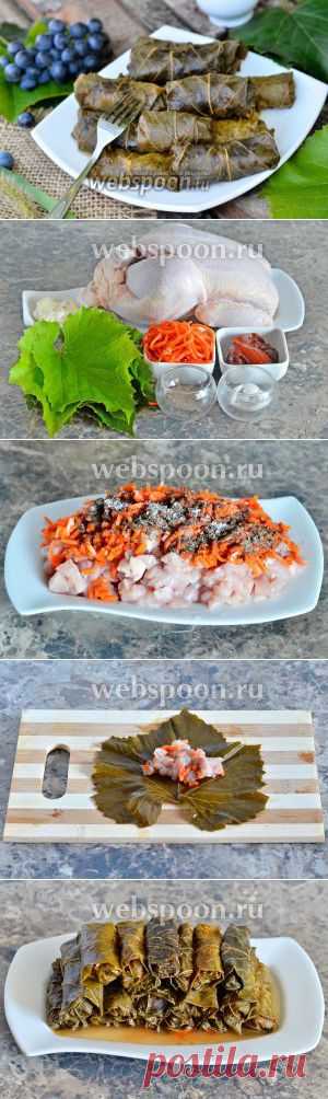 Долма из курицы с корейской морковью под сливочно-томатным соусом