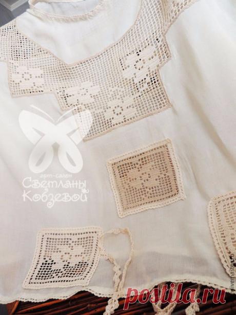 Блуза-рубаха "Жаркое лето" (бохо-прованс)Арт-салон Светланы Кобзевой Блуза "Нежность прованса"