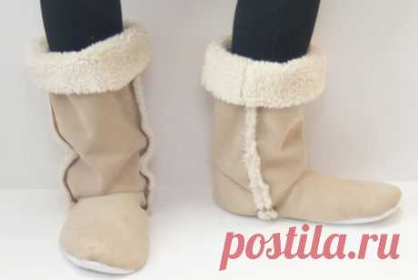 Как сшить домашние тапочки-сапожки своими руками: выкройки