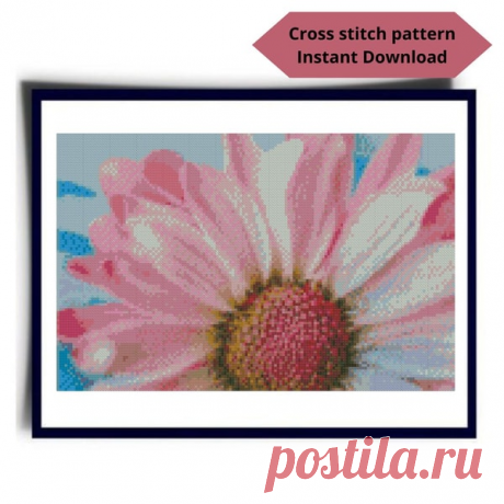 Flower cross stitch pattern, Chamomile cross stitch pattern, - Inspire Uplift