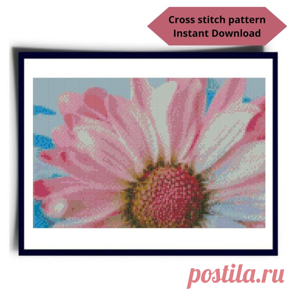 Flower cross stitch pattern, Chamomile cross stitch pattern, - Inspire Uplift