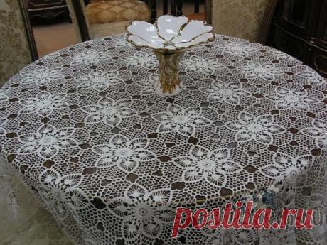 Обворожительная скатерть крючком