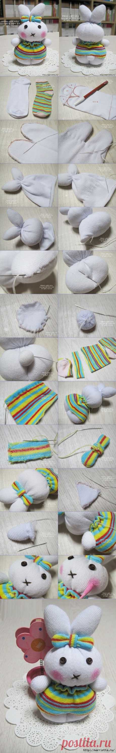 DIY Cute Sock Bunny