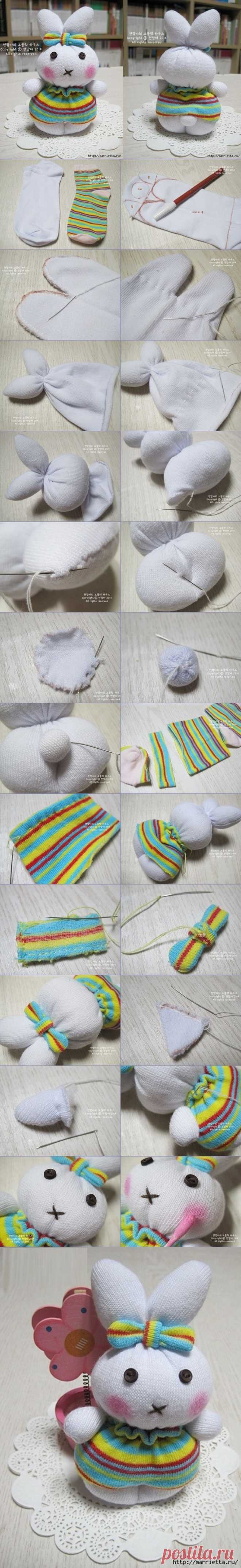 DIY Cute Sock Bunny