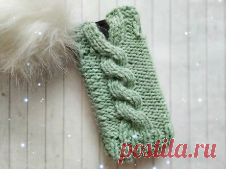 Вяжем зимний чехол для смартфона спицами » «Хомяк55» - всё о вязании спицами и крючком