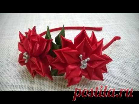 D.I.Y. Satin Ribbon Flower Headband - Tutorial