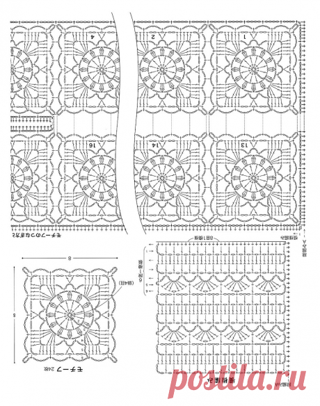 Стильные современные модели крючком со схемами от японских дизайнеров | Вязание крючком | Дзен