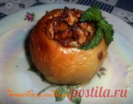 запеченные яблоки с медом и изюмом | Домашняя еда