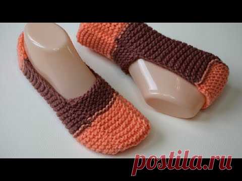 Следки без швов на двух спицах