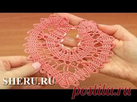 Crochet Brugge Heart Motif Lace  Урок 8 часть 1 из 2  Сердце в технике брюггского кружева
