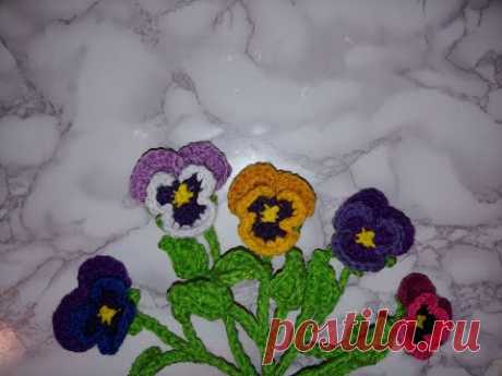 Crochet Pansy Flower Tutorial