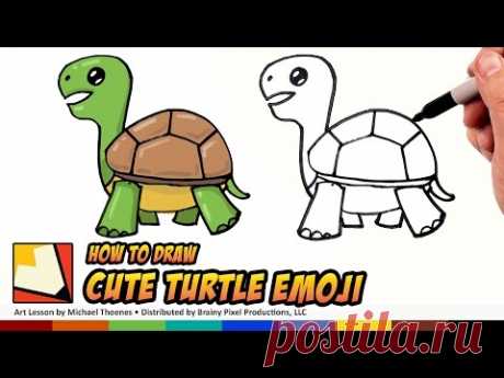 How to Draw Emoji Animals -  Turtle - Easy to Draw Turtle Step by Step for Beginners | BP