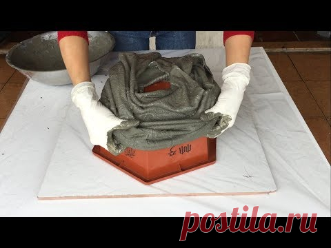 Идея Изготовления Шестиугольных Горшков Из Цемента И Старой Одежды / Как Сделать Простой И Легкий В Домашних Условиях