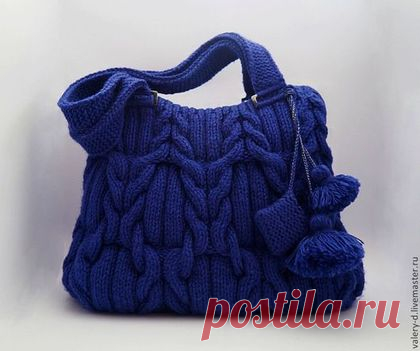 Купить MIDNIGHT BLUE сумка на плечо араны косы - сумка вязаная, Авторский дизайн
