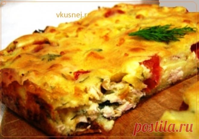 Быстрый пирог с курицей