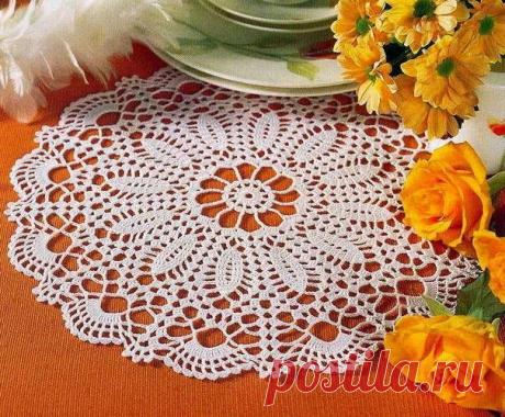 Маленькие вязаные салфетки схемы