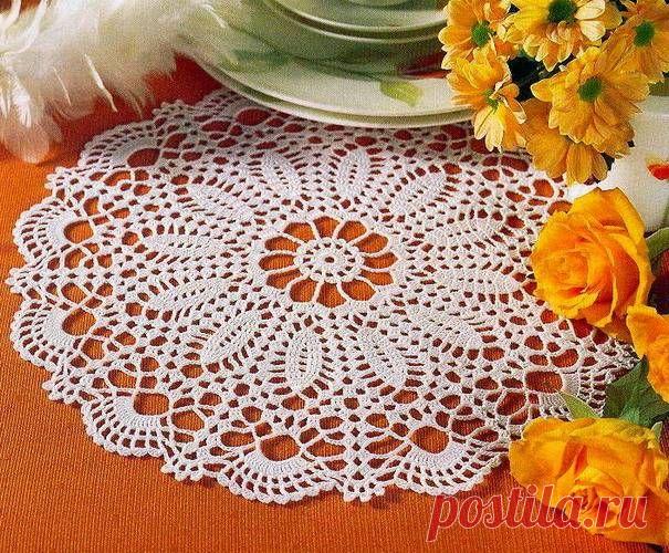 Маленькие вязаные салфетки схемы