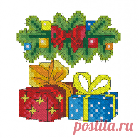 Схема вышивки «Новогодние подарки» — HandMade