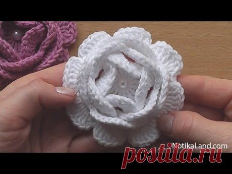 Crochet Flower Rose VERY EASY Tutorial #2