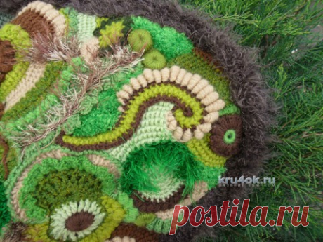 Жилет Берендеев лес крючком в технике “фриформ”. Схемы