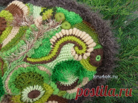 Жилет Берендеев лес крючком в технике “фриформ”. Схемы