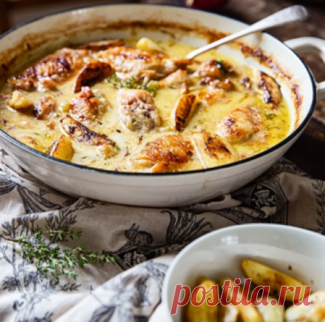 Французская куриная кастрюля A LA NORMANDE — Это ещё та вкуснятина! А соус — пальчики оближешь!! — Вкусно!