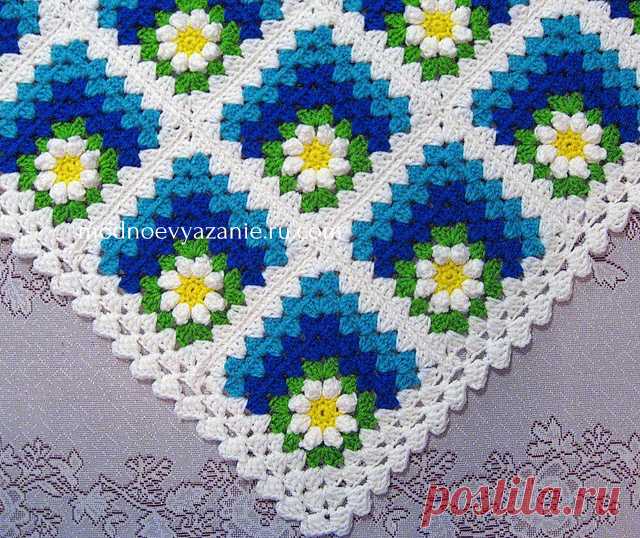 Плед крючком квадратным мотивом - Crochet.Modnoe Vyazanie ru.rom
