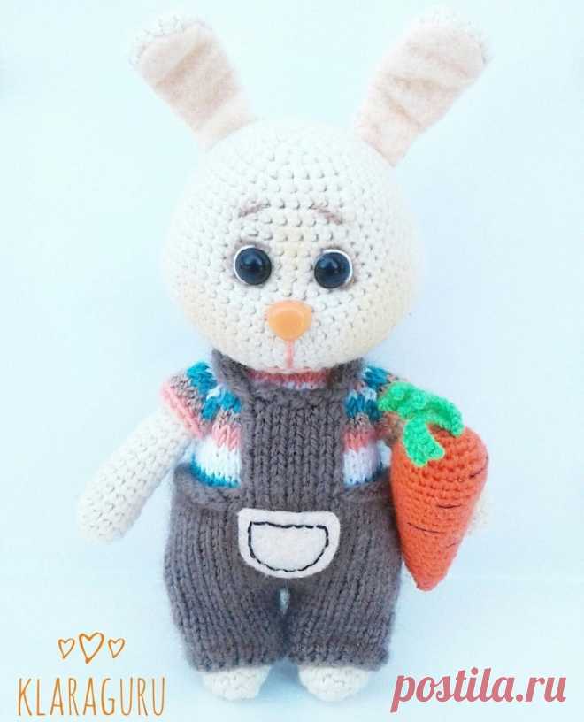 Вязаный зайка с морковкой крючком | Hi Amigurumi