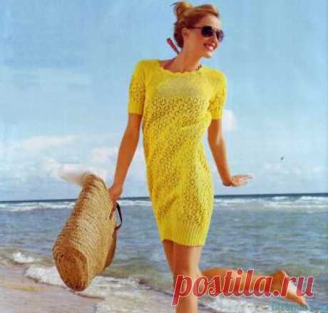 Вязание платья баллон - Хитсовет Вязание платья баллон. Одного взгляда на это яркое платье достаточно, чтобы поднять себе настроение! Резинка по нижнему краю не даст платью потерять форму, а пряжа из натурального волокна очень практична.