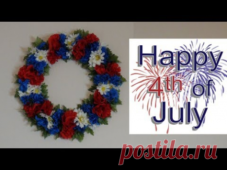 DIY: 4th of July Wreath made out of Dollar Store Items