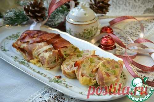 Куриный рулет с горошком - кулинарный рецепт