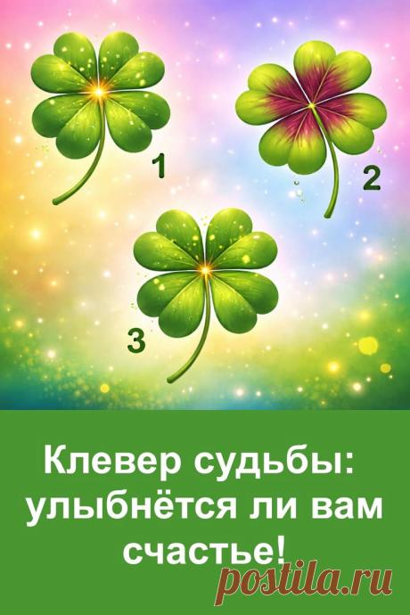 Клевер во многих культурах считается символом удачи, благополучия и особых знаков судьбы. В этом визуальном тесте представлены три разных клевера, каждый из которых несёт своё значение. Такие изображения часто помогают по-новому взглянуть на привычные вещи и обратить внимание на детали, которые раньше могли оставаться незамеченными. Простая форма и глубокий смысл делают этот тест интересным.