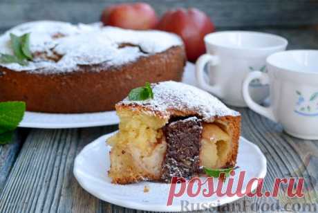 Рецепт: Пирог с яблоками, фаршированными шоколадом на RussianFood.com